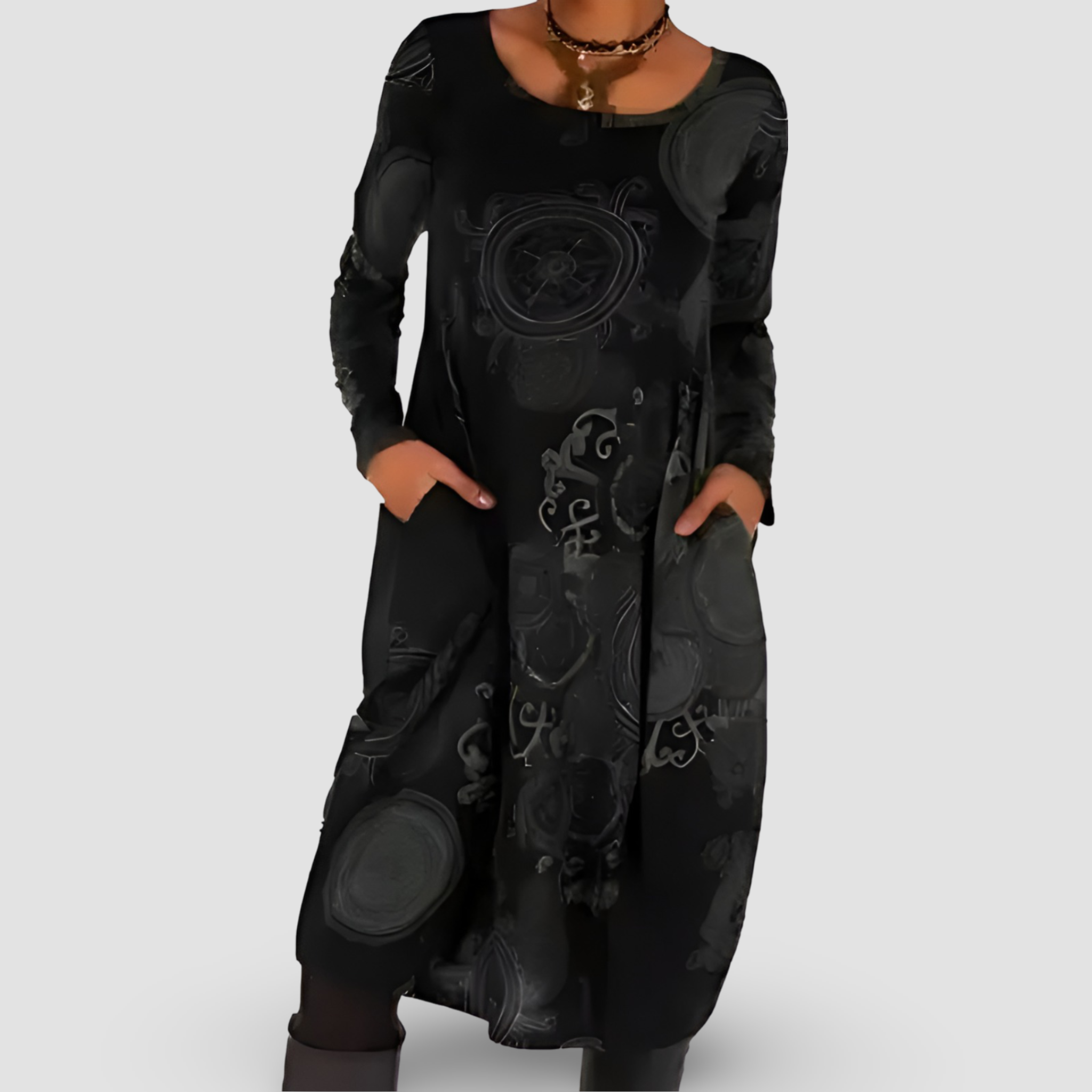 Karine™ – Winter Dress with Bohemian Elegance