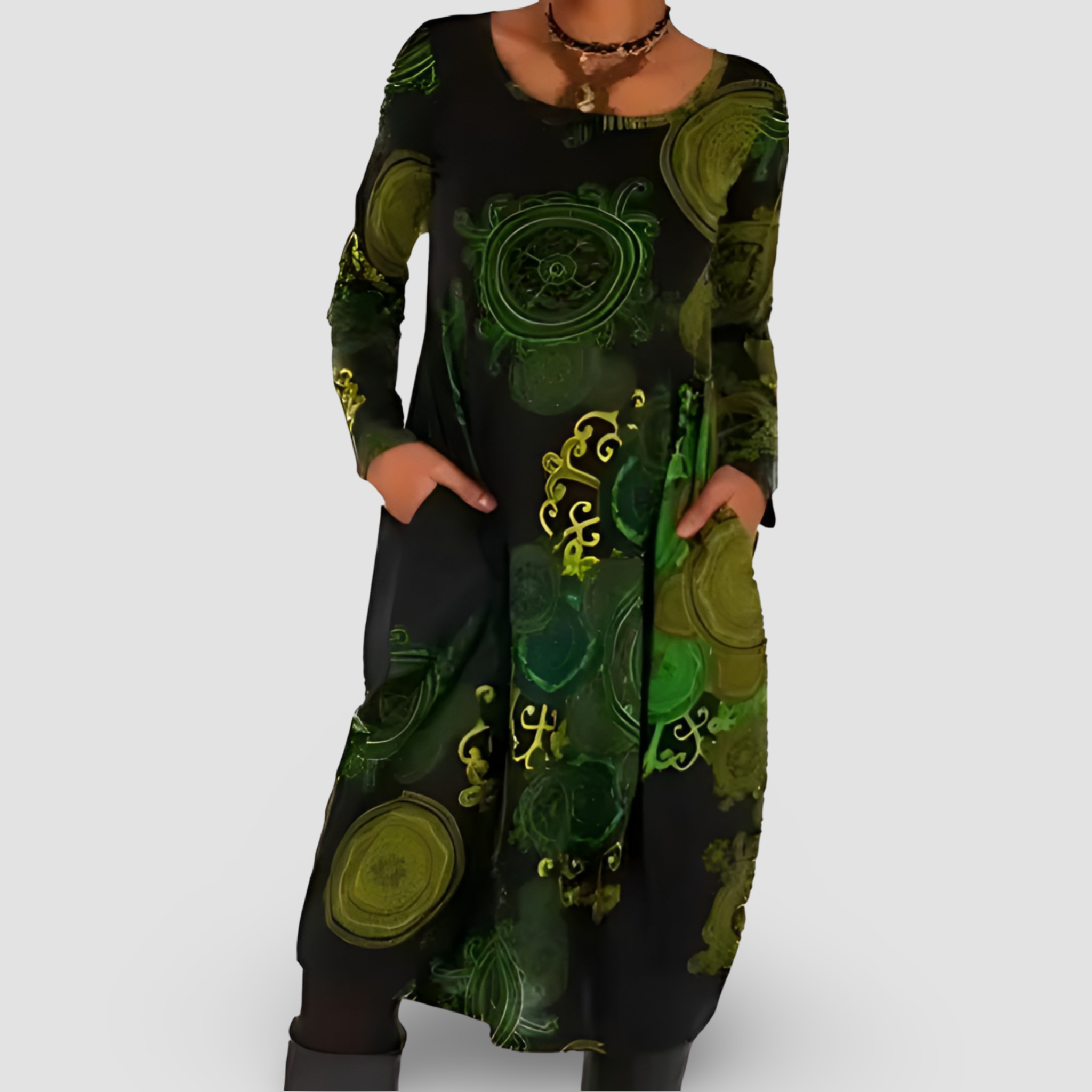Karine™ – Winter Dress with Bohemian Elegance