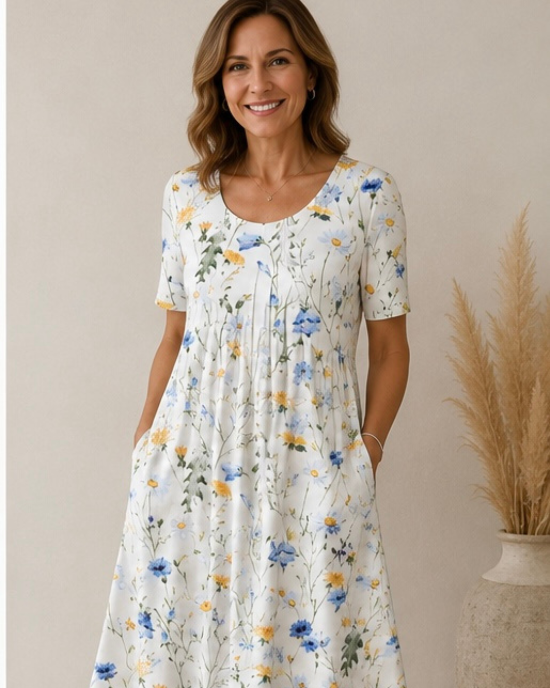 Geneviève | Graceful Floral Midi Dress