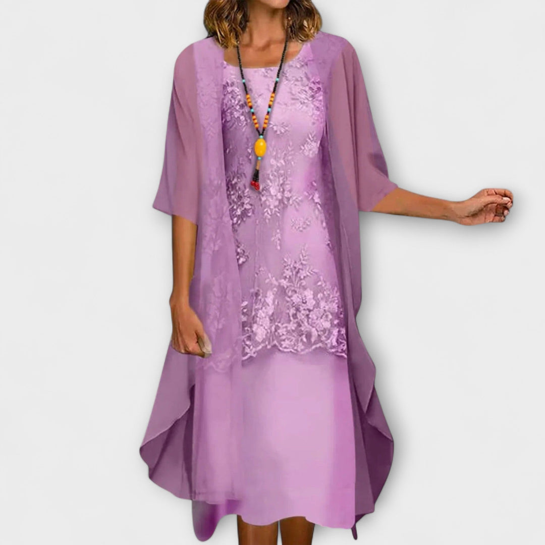 Janelle | Elegant Chiffon Set with Belly Coverage