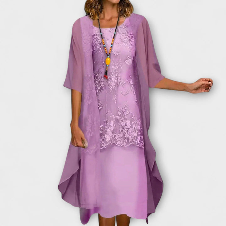 Janelle | Elegant Chiffon Set with Belly Coverage